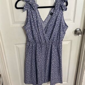 SHEIN Purple Dress with White Heart Pattern